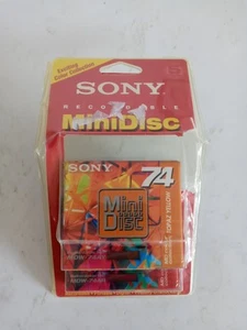 **NEW** Sony Recordable MiniDisc 5-Pack Color Collection 74 Individually Sealed - Picture 1 of 3