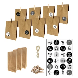 Adventskalendender zum Befüllen KLASSIK 24 Tüten+Sticker+Schnur+Klammern DIY - Bild 1 von 6