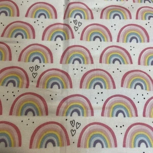Pastel Rainbows Kawaii Cotton Fat Quarter 18”x22” New  - Picture 1 of 2