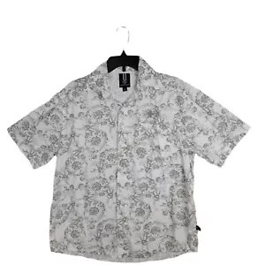 Phat Farm Men's Printed Casual Button Down Shirt Size L Collared Pocket White - Picture 1 of 12