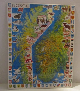 Puzzle Norwegen Larsen Frametray Karte 61 Teile neu versiegelt Tiere - Bild 1 von 8