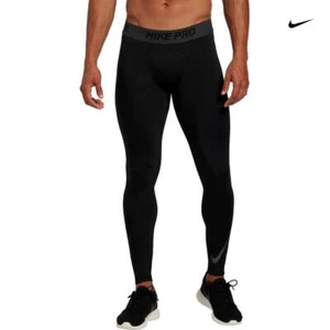MEN'S NIKE PRO THERMA HYPERWARM COMPRESSION TIGHTS BASE LAYER CAMO GREEN BLACK - Picture 1 of 27