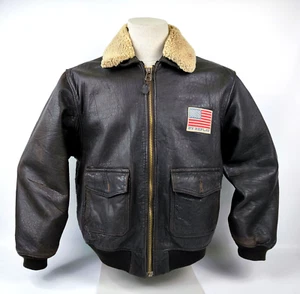 Replay Lederjacke dunkelbraun Gr. VIII (L) Fliegerjacke vintage 90s Flying Wear - Bild 1 von 12
