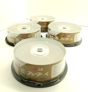 4x25 Pack LG DVD+R 16X 120Min 4.7GB Blank Recordable Media Disc Brand New Sealed - Picture 1 of 6