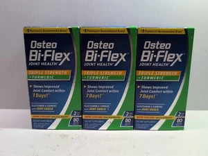(3)Osteo Bi-Flex Joint Health Triple Strength + Turmeric 80 Tablets Each. 08/27  - Picture 1 of 7
