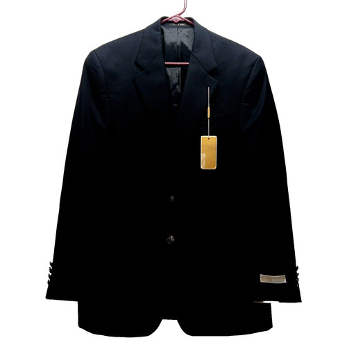 Cappotto sportivo uomo Michael Kors 38R blu navy due bottoni giacca tuta lana $275 nuovo con etichette