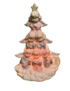Coro de árbol de ángel apilado de porcelana fina iluminada pasteles guardería - Imagen 1 de 4