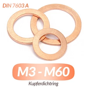 Kupferdichtung M3 M4 M5 M6 M8 M10 - M60 Dichtung, Kupferdichtring, DIN 7603 A - Picture 1 of 132