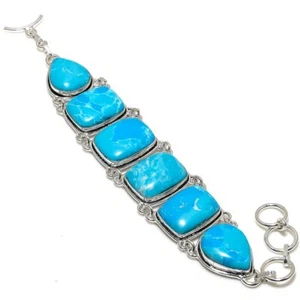 Republic Larimar Gemstone 925 Sterling Silver Bracelet 7-8" f087 - Picture 1 of 5