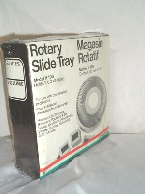Hanimex Rotary Slide Tray Model H 100. Holds 100 2X2 Slides ~ New & Sealed!  - Image 1 of 3