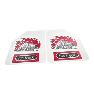 2PCS New Fun Truck Pattern Angled Semi Truck Splash Guard 24" x 24" Mud Flaps - Picture 1 of 5