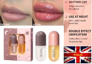 DEROL 2 Pcs Lip Plumper Kit-Instant Volumizing Lip Pump Enhancer Fuller UK - Picture 1 of 6