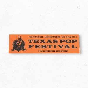 Texas Pop Festival 1969 Bumper Sticker - DALLAS TX Vintage Style Vinyl Decal 60s - Bild 1 von 4