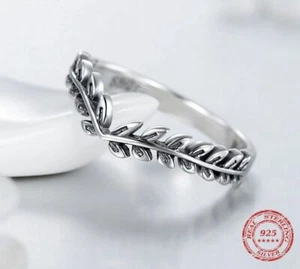 Damen Ring Echt 925 Sterling Silber Baum Blatt Damenring Silberring Geschenk Neu - Bild 1 von 12