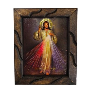 Divine Mercy Jesus Wall Art 12x10 | Cuadro Religioso Divina Misericordia - Picture 1 of 1