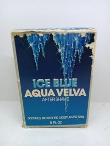 *Vintage* AQUA VELVA ICE BLUE After Shave (8 fl oz)  Smooth Glass Bottle Rare - Picture 1 of 8