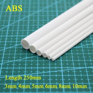 ABS Plastic Round Pipe Shaft Tube Handmade Model DIY 3mm 4mm 5mm 6mm 8mm 10mm - Picture 1 of 6