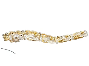 14K Yellow Gold 6.5" Diamond Bracelet 2.64 carat 176 Diamonds 15 grams - Picture 1 of 8