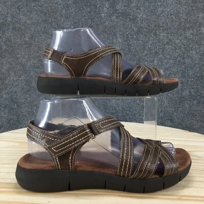 Aerosoles Sandals Womens 8 M Wipsqueak Ankle Strap Brown Faux Leather Casual - Image 1 of 4