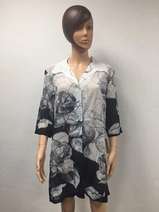 Chemisier Lise Charmel Blanc/Bleu Taille M Made in France - Picture 1 of 7