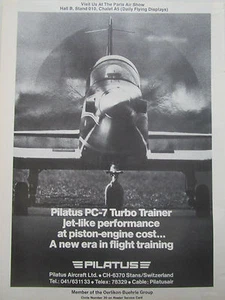 4/1977 PUB PILATUS PC-7 TURBO TRAINER FLUGZEUG FLUGZEUG PARIS AIRSHOW ORIGINAL ANZEIGE - Bild 1 von 1