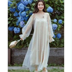 Mori Mädchen süß Lolita Netz langes Kleid Blumenstickerei Fee Prinzessin Mode - Bild 1 von 11