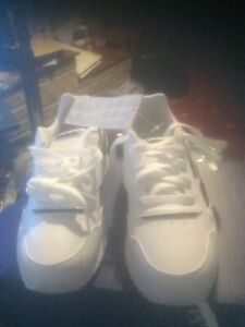 Reebok Trainers Royal Glide Ripple Clip White Leather/Suede Kids sz 1  RRP 34.99