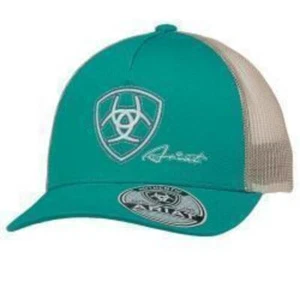 New! Women's TURQUOISE ARIAT LOGO CAP w/ Mesh back Snap back Horse riding hat - Picture 1 of 1