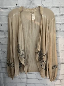 Top/Chaqueta para mujer POL Beige sin cierre ELÁSTICA NUEVA CON ETIQUETAS talla pequeña (Venta al por menor $59.99) - Imagen 1 de 11