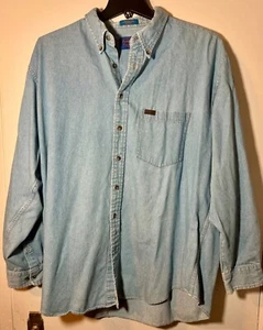 PENDLETON Mens Xlarge Blue Denim Cotton Button Up Shirt - Picture 1 of 8