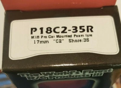 GQ RC Prod 1/18 Rear foam tires mntd.35 shore 4 Pair Xray M18 Pro - Image 1 of 3