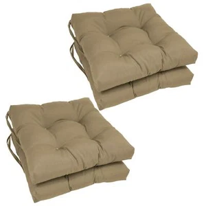 16-inch Solid Twill Square Tufted Chair Cushions (Set of 4) Toffee - Picture 1 of 1