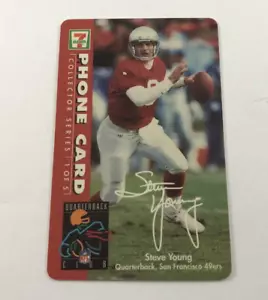 Tarjeta telefónica de colección 7-11 Steve Young 49ers NFL Quarterback Club primera serie #1 - Imagen 1 de 2