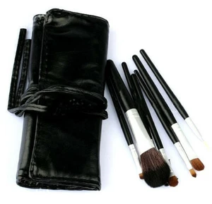 7Pcs Maquillage Brosse Ensemble En Sleek Noir Simili-Cuir Étui Portable - Bild 1 von 7