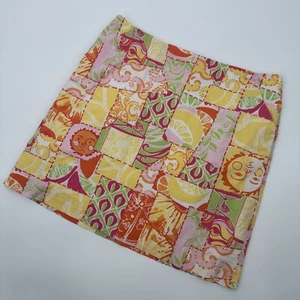 Falda Lilly Pulitzer Multi Color Patchwork Look Cremallera Trasera Talla 6 - Imagen 1 de 3