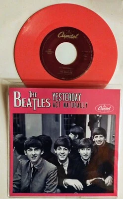 BEATLES YESTERDAY 7" JUKEBOX US VINYL 45 PINK VINYL  FREE CUSTOM PIC WALLET - Image 1 of 4
