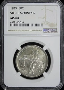 1925 Stone Mountain Commemorative Sliver Half Dollar "NGC MS64" (2532054) - Picture 1 of 4