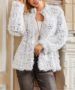 XL NUEVO CON ETIQUETAS Chaqueta Suzanne Betro Blanca Imitación Piel Ligera Frente Abierto - Imagen 1 de 5