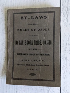 By-Laws Rules of Order DeKanissora Tribe Order Red Men #316 GSD 404 Syracuse NY - Picture 1 of 4