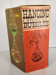 Vintage Libbey hängende Kristallblasen Terrarium Glasschalen Netz 80358 zwei Ebenen - Bild 1 von 8