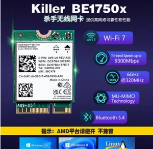 Killer BE1750x tri-band wifi7 Gigabit WLAN card Bluetooth 5.4 FOR Intel - Picture 1 of 2