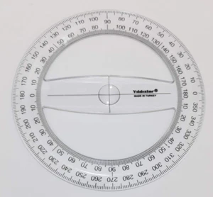 TRANSPORTADOR CIRCULAR 360° 15CM PLÁSTICO TRANSPARENTE - Imagen 1 de 4