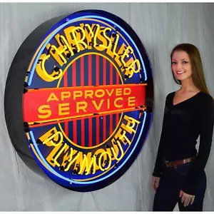Neonetics 9CRYPL Chrysler Approved Service Plymouth Licensed 36" Neon Sign - Picture 1 of 2