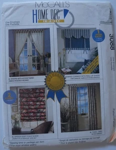 McCalls 3088 Window Treatments Fold Shade Panels Shaped Cornice Sewing Pattern - Picture 1 of 2