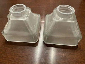 2 Rejuvenation Lighting Square Mission Frosted Sconce Shades - Picture 1 of 6