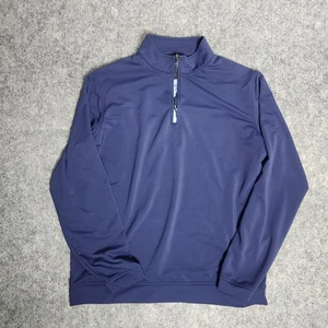 Peter Millar Crown Comfort Quarter Zip Shirt Men L Purple Camo Piping Golf - Picture 1 of 9