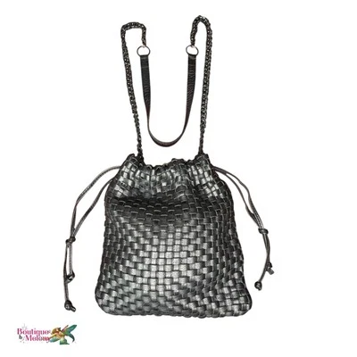 Linea Pelle Handmade Black Woven Leather Crossbody Shoulder Bag EUC - Image 1 of 4