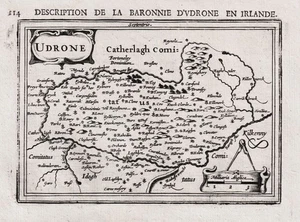 Ireland County Carlow Irlanda mappa mappa Bertius Hondius incisione incisione su rame - Foto 1 di 1