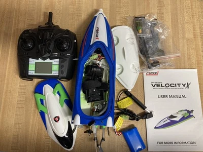 Force1 Velocity X RC Radiocontrolado Barco de Carreras de Alta Velocidad - Azul *Solo Piezas* Foto 1 de 4