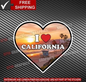I Love California Vinyl Decal Sticker Heart State Flag B - Bild 1 von 2